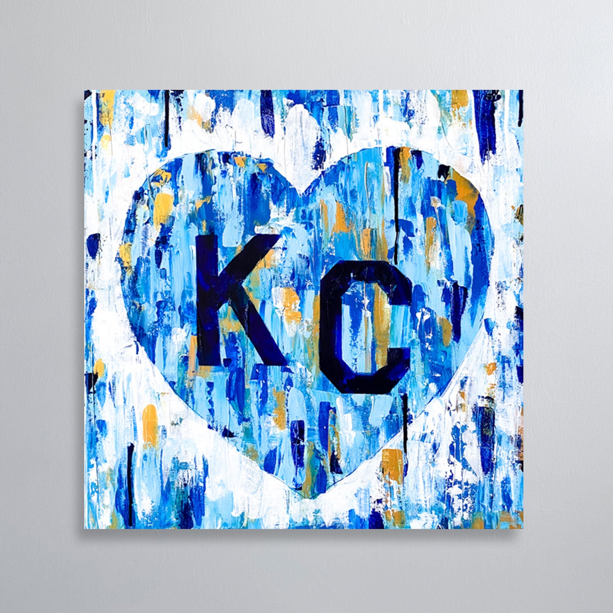 Royal Blue KC Blue Heart Kansas City Hearts I Love Kc heart Kansas city KC  Face mask Kansas City facemask | Art Board Print